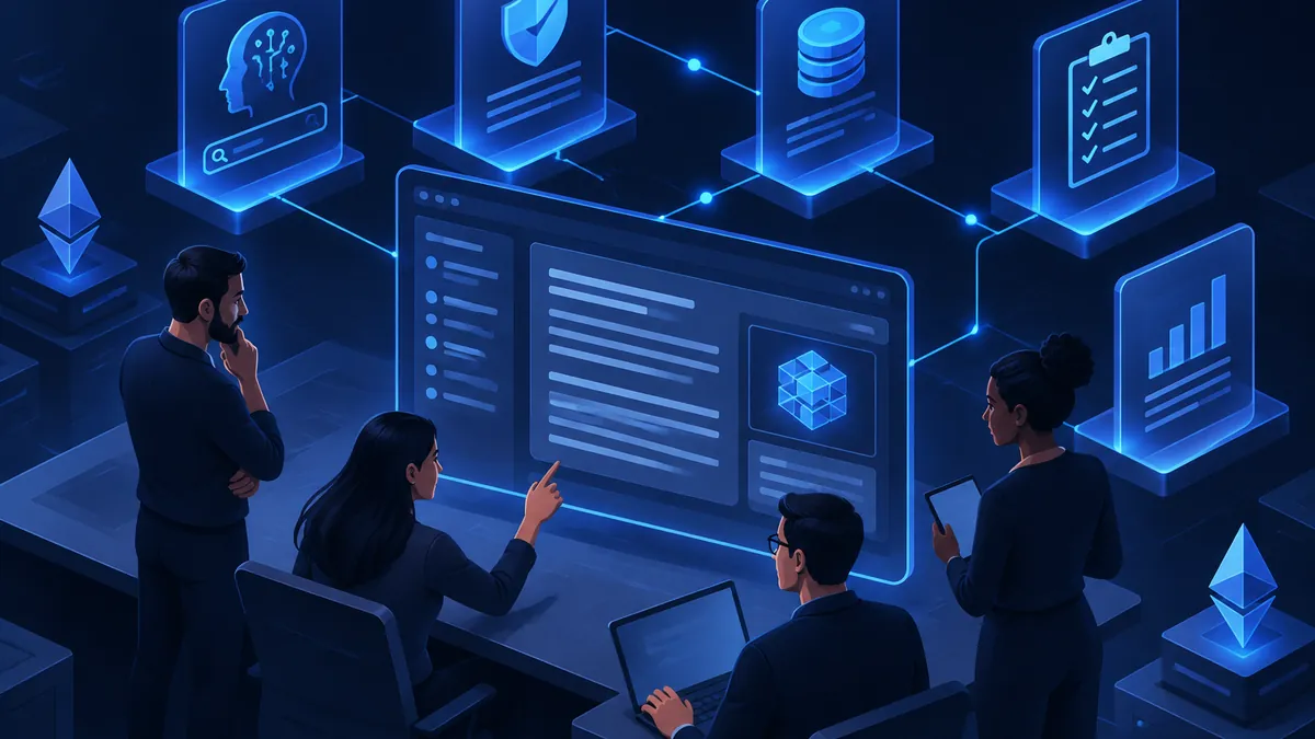 Web3 team reviewing AI-search visibility and crypto project documentation
